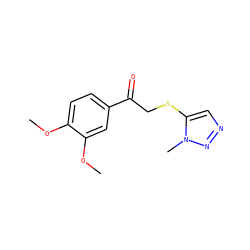 COc1ccc(C(=O)CSc2cnnn2C)cc1OC ZINC000049031849