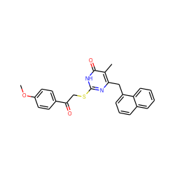 COc1ccc(C(=O)CSc2nc(Cc3cccc4ccccc34)c(C)c(=O)[nH]2)cc1 ZINC000026955958