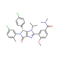 COc1ccc(C(=O)N(C)C)cc1-c1nc2c(n1C(C)C)[C@@H](c1ccc(Cl)cc1)N(c1cc(Cl)ccc1C)C2=O ZINC000169705403
