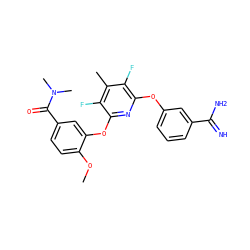 COc1ccc(C(=O)N(C)C)cc1Oc1nc(Oc2cccc(C(=N)N)c2)c(F)c(C)c1F ZINC000013474041