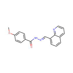 COc1ccc(C(=O)N/N=C/c2cccc3cccnc23)cc1 ZINC000000434766