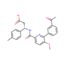 COc1ccc(C(=O)N[C@@H](CC(=O)O)c2ccc(C)cc2)nc1-c1cccc(C(C)=O)c1 ZINC000261106229