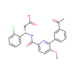 COc1ccc(C(=O)N[C@@H](CC(=O)O)c2ccccc2Cl)nc1-c1cccc(C(C)=O)c1 ZINC000261107365