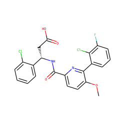 COc1ccc(C(=O)N[C@@H](CC(=O)O)c2ccccc2Cl)nc1-c1cccc(F)c1Cl ZINC000203334956