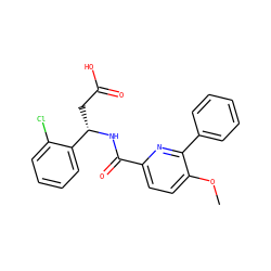 COc1ccc(C(=O)N[C@@H](CC(=O)O)c2ccccc2Cl)nc1-c1ccccc1 ZINC000203329400