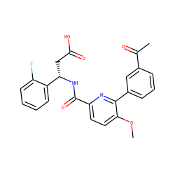 COc1ccc(C(=O)N[C@@H](CC(=O)O)c2ccccc2F)nc1-c1cccc(C(C)=O)c1 ZINC000261183126