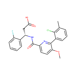 COc1ccc(C(=O)N[C@@H](CC(=O)O)c2ccccc2F)nc1-c1cccc(C)c1Cl ZINC000203894630