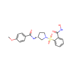 COc1ccc(C(=O)N[C@@H]2CCN(S(=O)(=O)c3ccccc3C(=O)NO)C2)cc1 ZINC000026721698