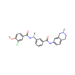 COc1ccc(C(=O)N[C@H](C)c2cccc(C(=O)Nc3ccc4c(c3)CN(C)CC4)c2)cc1Cl ZINC000204341530