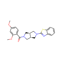 COc1ccc(C(=O)N2C[C@H]3CN(c4nc5ccccc5s4)C[C@H]3C2)c(OC)c1 ZINC000116825844
