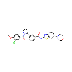 COc1ccc(C(=O)N2CCC[C@@H]2c2cccc(C(=O)Nc3nc4c(s3)C[C@@H](N3CCOCC3)CC4)c2)cc1Cl ZINC000220424708