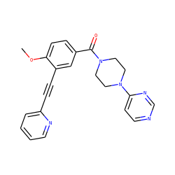 COc1ccc(C(=O)N2CCN(c3ccncn3)CC2)cc1C#Cc1ccccn1 ZINC000066252452