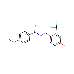 COc1ccc(C(=O)NCc2ccc(OC)cc2C(F)(F)F)cc1 ZINC000338655021