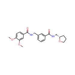 COc1ccc(C(=O)NCc2cccc(C(=O)NC[C@@H]3CCCO3)c2)cc1OC ZINC000045356839
