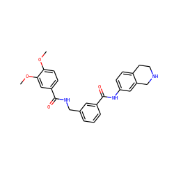 COc1ccc(C(=O)NCc2cccc(C(=O)Nc3ccc4c(c3)CNCC4)c2)cc1OC ZINC000045390920