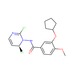 COc1ccc(C(=O)NN2C(Cl)=NC=C[C@@H]2Cl)cc1OC1CCCC1 ZINC000029463769