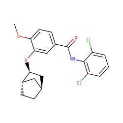 COc1ccc(C(=O)Nc2c(Cl)cccc2Cl)cc1O[C@H]1C[C@H]2CC[C@H]1C2 ZINC000253700179