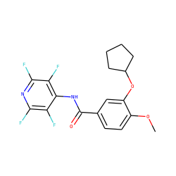 COc1ccc(C(=O)Nc2c(F)c(F)nc(F)c2F)cc1OC1CCCC1 ZINC000013736998