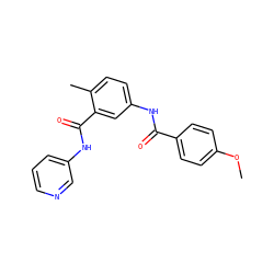 COc1ccc(C(=O)Nc2ccc(C)c(C(=O)Nc3cccnc3)c2)cc1 ZINC000040917677