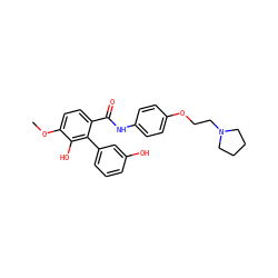 COc1ccc(C(=O)Nc2ccc(OCCN3CCCC3)cc2)c(-c2cccc(O)c2)c1O ZINC000299857016