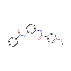 COc1ccc(C(=O)Nc2cccc(NC(=O)c3ccccc3)c2)cc1 ZINC000013631865