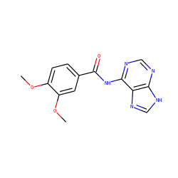 COc1ccc(C(=O)Nc2ncnc3[nH]cnc23)cc1OC ZINC000299858001