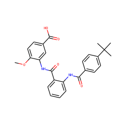COc1ccc(C(=O)O)cc1NC(=O)c1ccccc1NC(=O)c1ccc(C(C)(C)C)cc1 ZINC000299822042
