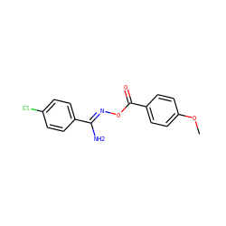 COc1ccc(C(=O)O/N=C(\N)c2ccc(Cl)cc2)cc1 ZINC000018172984