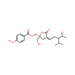 COc1ccc(C(=O)OC[C@@]2(CO)C/C(=C/CC(C(C)C)C(C)C)C(=O)O2)cc1 ZINC000013704149