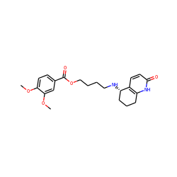 COc1ccc(C(=O)OCCCCN[C@H]2CCCc3[nH]c(=O)ccc32)cc1OC ZINC000095583161