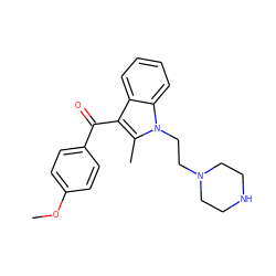 COc1ccc(C(=O)c2c(C)n(CCN3CCNCC3)c3ccccc23)cc1 ZINC000022937647