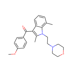 COc1ccc(C(=O)c2c(C)n(CCN3CCOCC3)c3c(C)cccc23)cc1 ZINC000013742508