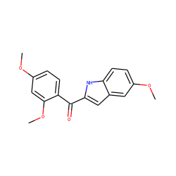 COc1ccc(C(=O)c2cc3cc(OC)ccc3[nH]2)c(OC)c1 ZINC000013470963
