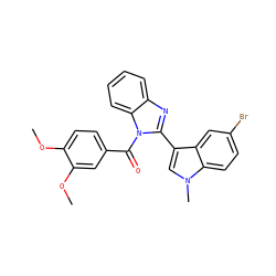 COc1ccc(C(=O)n2c(-c3cn(C)c4ccc(Br)cc34)nc3ccccc32)cc1OC ZINC000473102054