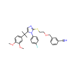 COc1ccc(C(C)(C)c2cnc(SCCOCc3cccc(C#N)c3)n2-c2ccc(F)cc2)cc1OC ZINC000145734309
