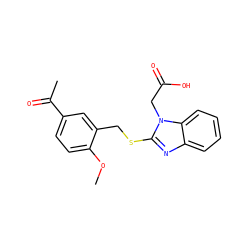 COc1ccc(C(C)=O)cc1CSc1nc2ccccc2n1CC(=O)O ZINC000084668626