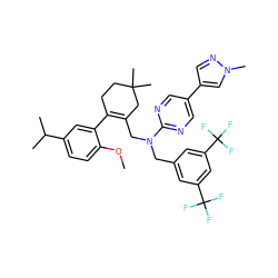 COc1ccc(C(C)C)cc1C1=C(CN(Cc2cc(C(F)(F)F)cc(C(F)(F)F)c2)c2ncc(-c3cnn(C)c3)cn2)CC(C)(C)CC1 ZINC001772645586