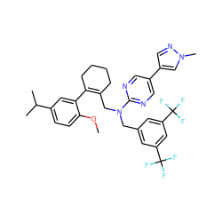 COc1ccc(C(C)C)cc1C1=C(CN(Cc2cc(C(F)(F)F)cc(C(F)(F)F)c2)c2ncc(-c3cnn(C)c3)cn2)CCCC1 ZINC001772614944