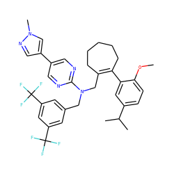 COc1ccc(C(C)C)cc1C1=C(CN(Cc2cc(C(F)(F)F)cc(C(F)(F)F)c2)c2ncc(-c3cnn(C)c3)cn2)CCCCC1 ZINC001772579901