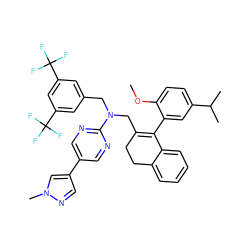COc1ccc(C(C)C)cc1C1=C(CN(Cc2cc(C(F)(F)F)cc(C(F)(F)F)c2)c2ncc(-c3cnn(C)c3)cn2)CCc2ccccc21 ZINC001772648425