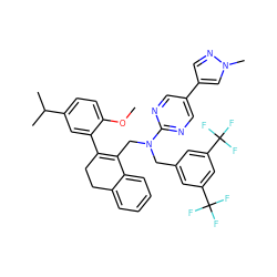 COc1ccc(C(C)C)cc1C1=C(CN(Cc2cc(C(F)(F)F)cc(C(F)(F)F)c2)c2ncc(-c3cnn(C)c3)cn2)c2ccccc2CC1 ZINC001772579792