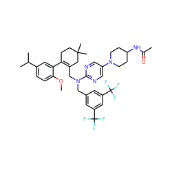 COc1ccc(C(C)C)cc1C1=C(CN(Cc2cc(C(F)(F)F)cc(C(F)(F)F)c2)c2ncc(N3CCC(NC(C)=O)CC3)cn2)CC(C)(C)CC1 ZINC001772574364