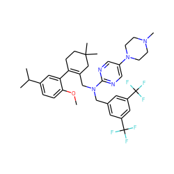 COc1ccc(C(C)C)cc1C1=C(CN(Cc2cc(C(F)(F)F)cc(C(F)(F)F)c2)c2ncc(N3CCN(C)CC3)cn2)CC(C)(C)CC1 ZINC001772626447