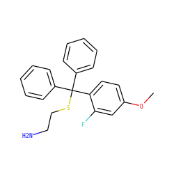 COc1ccc(C(SCCN)(c2ccccc2)c2ccccc2)c(F)c1 ZINC000095584107