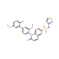 COc1ccc(C)c(-c2ccc(-n3c(=O)ccc4cc(S(=O)(=O)Nc5ccon5)ccc43)c(OC)c2)c1 ZINC001772626634