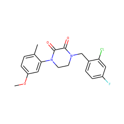 COc1ccc(C)c(N2CCN(Cc3ccc(F)cc3Cl)C(=O)C2=O)c1 ZINC000095565367