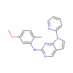 COc1ccc(C)c(Nc2ncc3ccn(-c4ccccn4)c3n2)c1 ZINC000036348624