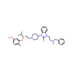 COc1ccc(C)c(O[C@@H](CCN2CCC(n3c(=O)n(CCN(C)Cc4ccccc4)c4ccccc43)CC2)C(C)C)c1 ZINC000028874809