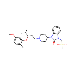 COc1ccc(C)c(O[C@@H](CCN2CCC(n3c(=O)n(CS(C)(=O)=O)c4ccccc43)CC2)C(C)C)c1 ZINC000028874880