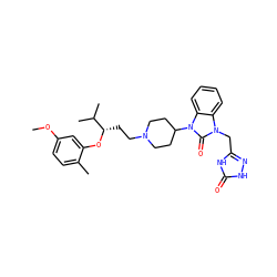 COc1ccc(C)c(O[C@@H](CCN2CCC(n3c(=O)n(Cc4n[nH]c(=O)[nH]4)c4ccccc43)CC2)C(C)C)c1 ZINC000029062353